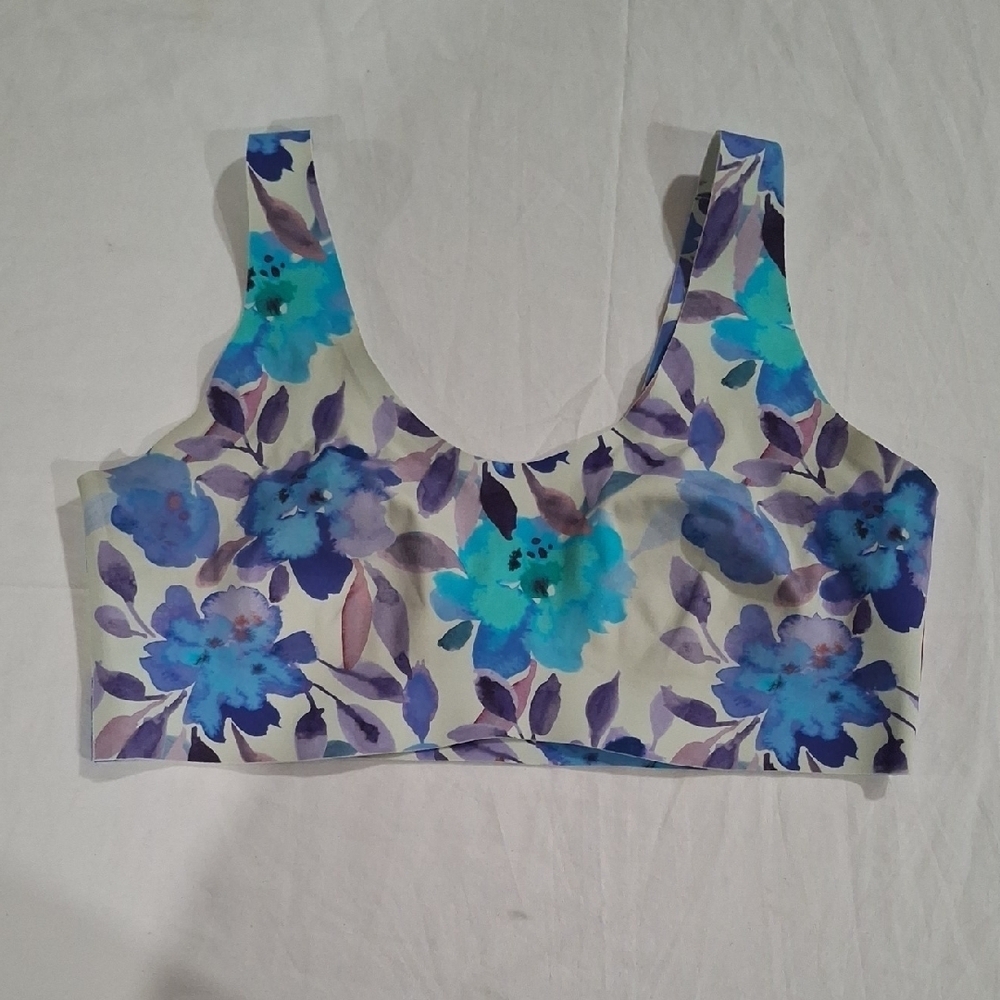 Knix Women's Blue and Purple Floral Top Size M
